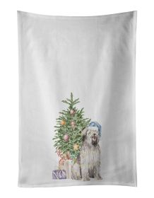 NEW Briard #2 Christmas Presents and Tree Kitchen Towel Set of 2 White Dish Towels Decorative Bathroom Hand towel for Hand, Face, Hair, Yoga, Tea