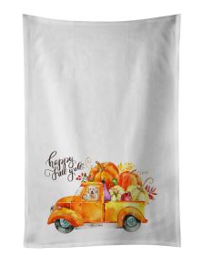 NEW Fall Harvest Goldendoodle Kitchen Towel Set of 2 White Dish Towels Decorative Bathroom Hand towel for Hand, Face, Hair, Yoga, Tea, Dishcloth