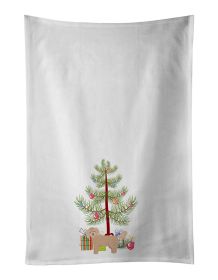 NEW Bichpoo Christmas Tree Kitchen Towel Set of 2 White Dish Towels Decorative Bathroom Hand towel for Hand, Face, Hair, Yoga, Tea, Dishcloth