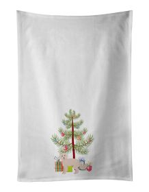NEW Maltipoo Christmas Tree Kitchen Towel Set of 2 White Dish Towels Decorative Bathroom Hand towel for Hand, Face, Hair, Yoga, Tea, Dishcloth