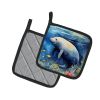 Manatee Pair of Pot Holders Kitchen Heat Resistant Pot Holders Sets Oven Hot Pads for Cooking Baking BBQ, 7 1/2 x 7 1/2