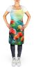 Ohio Scarlet Carnations in Watercolor Apron Cooking Kitchen Server Baking Crafts Gardening for Adult Women Men, Unisex, Large, Multicolor
